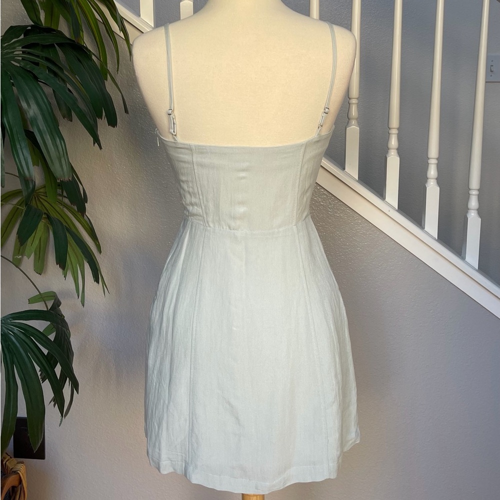 Chic Button-Down Mini Dress In Mint - image 2